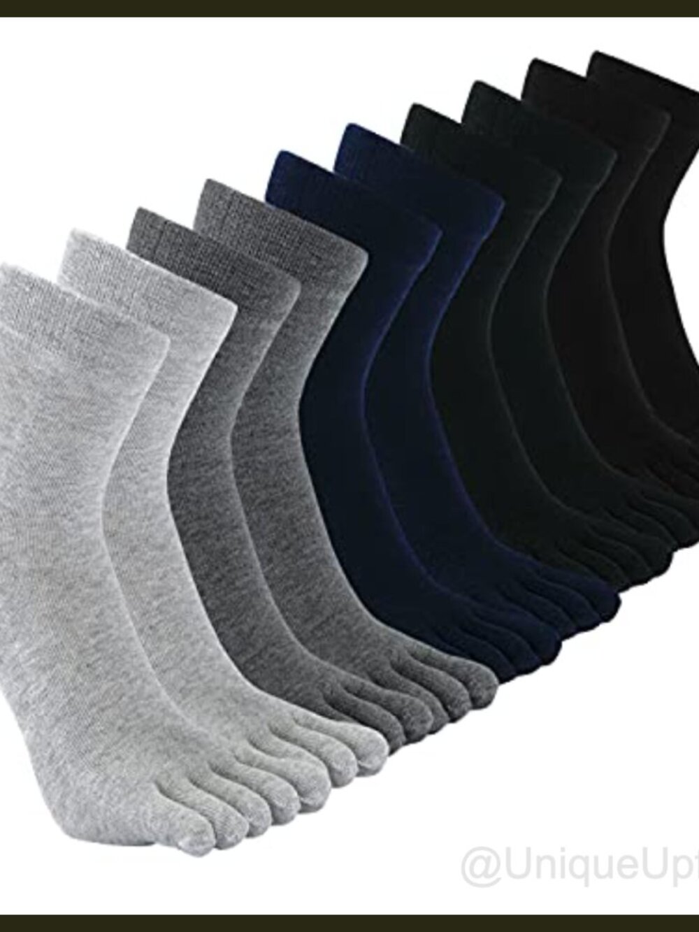 Men's Cotton Toe Socks Five Finger Crew Athletic Running Socks